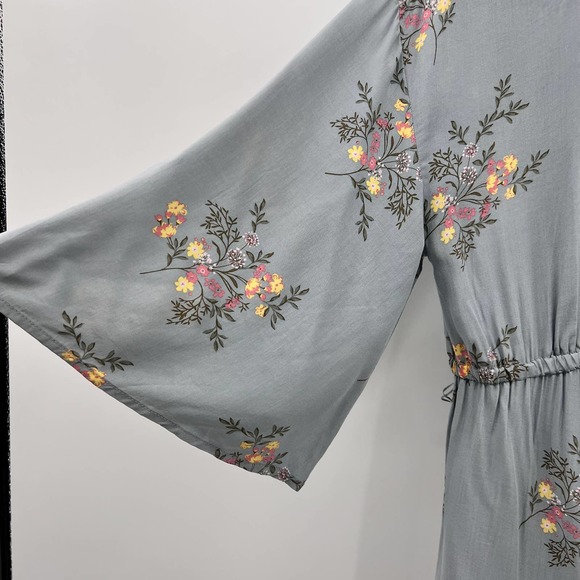 Motherhood Maternity Short Sleeve Romper Floral Fabric Tie Belt Pleated Medium - Picture 5 of 12